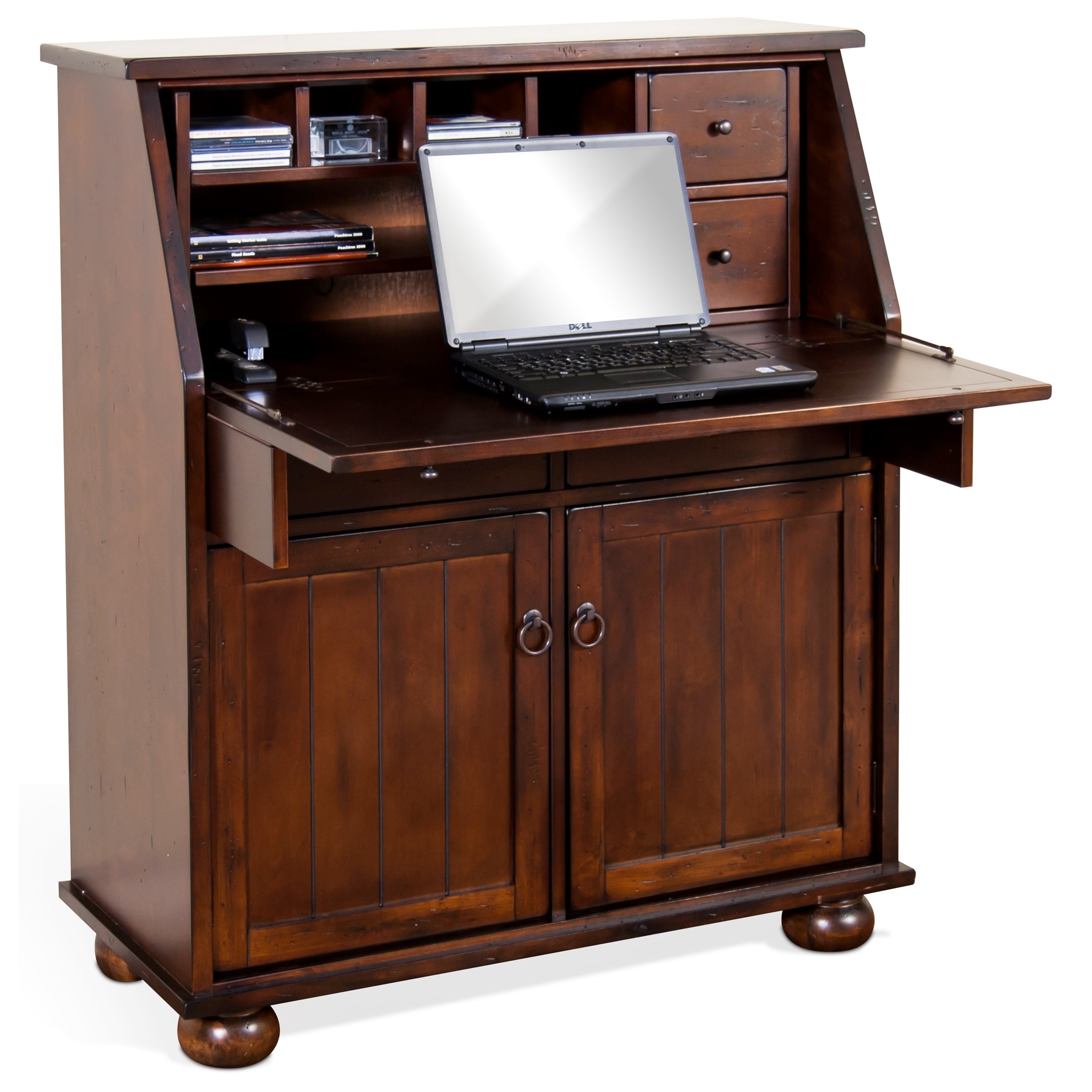 Rustic Drop Leaf Laptop Desk Armoire Sadler's Home Furnishings
